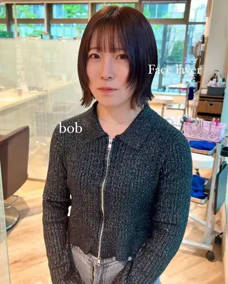 ミディアム 加納千華 /ボブ/ぱつっとボブのヘアスタイル