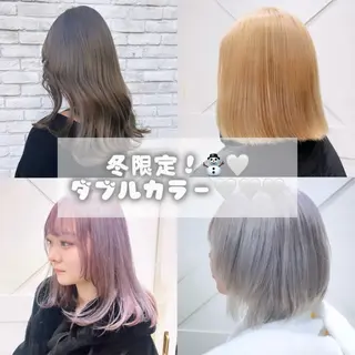 ミディアム カラー ハイトーンカラー シールエクステのヘアスタイル