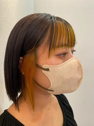 セミロング カラー ✨くびれスタイル✨️ 戸嶋穂乃香のヘアスタイル