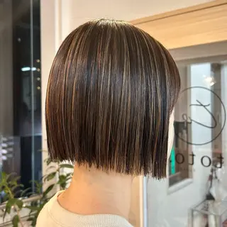 ミディアム カラー 韓国ボブ/レイヤー/ ハイトーン/まなみのヘアスタイル