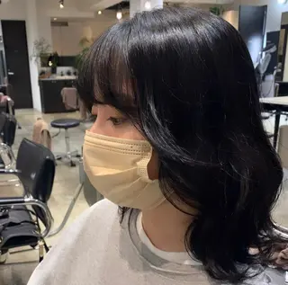 セミロング カラー もてぎさやか👩🏻 🪄巻ける縮毛矯正のヘアスタイル