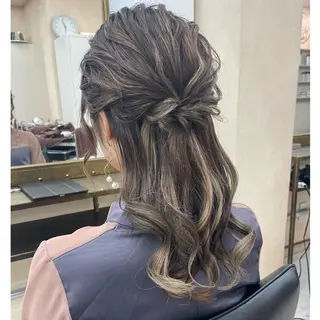 セミロング ヘアアレンジ 奥山義進/大宮 /ダブルカラーのヘアスタイル