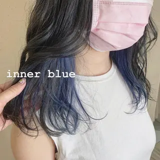 セミロング カラー Blue 髪質改善 💎松藤 莉奈のヘアスタイル