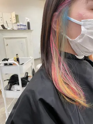 セミロング カラー ミユル/ 盛れるエクステ🎀✨のヘアスタイル