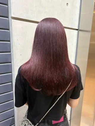 ロング カラー 暖色カラーワンカラー ななほ🌷⋆⭒˚のヘアスタイル