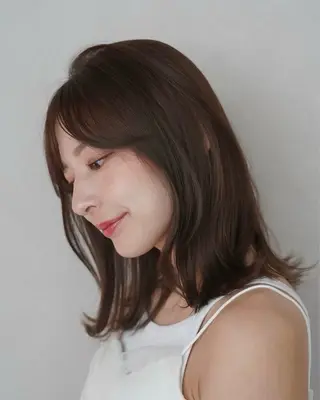 ミディアム レイヤーカット/ くびれヘア佐藤大空のヘアスタイル