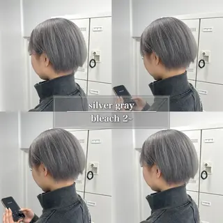 セミロング カラー ケアブリーチ/ 髪質改善/上質艶髪のヘアスタイル