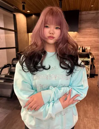 セミロング レイヤーカット/韓国 /艶髪/ダブルカラーのヘアスタイル