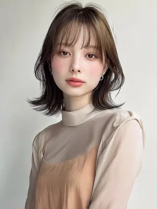 ミディアム カラー 木村 純也のヘアスタイル