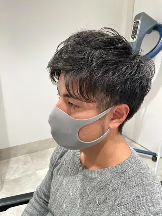 ショート カラー パーマ ヘアアレンジ メンズ パーソナルカラー合わ せたカラー🤍なつみのヘアスタイル