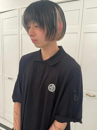 カラー ブリーチカラー🎀 韓国風/寺門美優のヘアスタイル