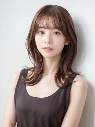 セミロング カラー attrait所属・attrait 福岡のヘアスタイル