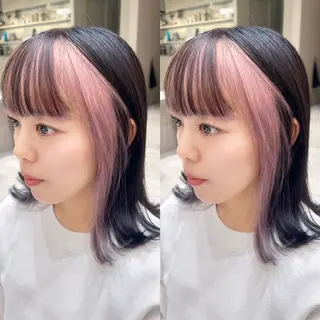 セミロング カラー MIKU /ボブ/外ハネボブのヘアスタイル