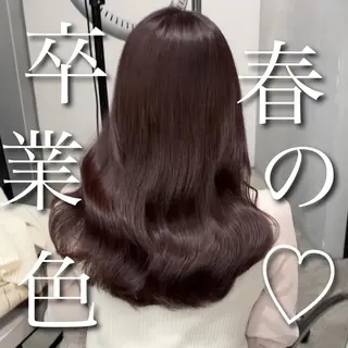 セミロング カラー ブリーチなし Wカラー🩷星野翔太のヘアスタイル