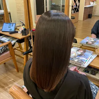 セミロング 髪質改善カラー＆ 縮毛矯正　石井良平のヘアスタイル