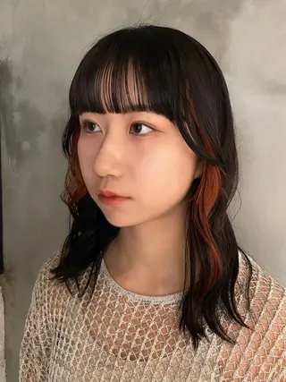 セミロング カラー ユウナ🎀レイヤー/ 暖色カラーのヘアスタイル