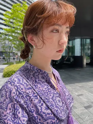 セミロング ヘアアレンジ 大阪/梅田すぐ /パーマ落とし専門店のヘアスタイル