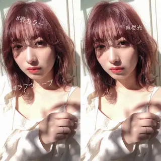 ミディアム カラー パーマ 店長/mao/ 前髪/顔周りカットのヘアスタイル