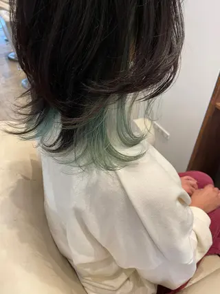 ミディアム カラー 【完全個室】髪質改善 暖色カラー/山崎唯奈のヘアスタイル