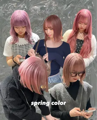 カラー ミルクティーベージュ ブリーチ🖤サヤカのヘアスタイル