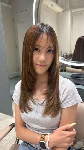 ロング せな立川レディース メンズカットモデルのヘアスタイル