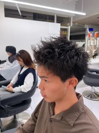 ショート カラー パーマ メンズ 韓国レイヤーカット /REIのヘアスタイル