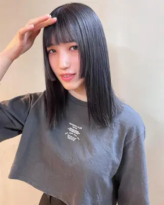 セミロング カラー パーマ ヘアアレンジ メンズ キッズ ネイル マツエク・マツパ アイブロウ tatsumi/ボブ ウルフ/レイヤーのヘアスタイル