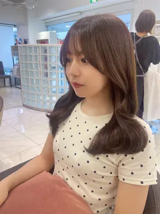 セミロング カラー パーマ 福島成美/髪質改善 縮毛矯正/カラーのヘアスタイル