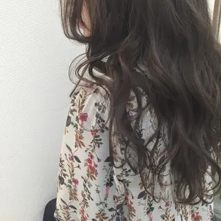 ロング カラー パーマ 前髪顔周り✂️店長 ❤️アマミヤ❤️のヘアスタイル