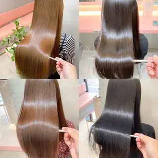 ミディアム カラー 山崎/ボブ縮毛矯正 レイヤー髪質改善のヘアスタイル