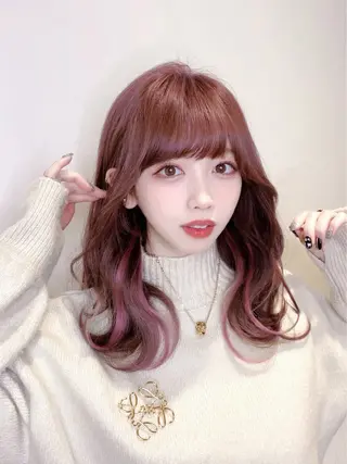 ミディアム カラー 韓国ヘア/レイヤー/ 顔まわり/りょーとのヘアスタイル