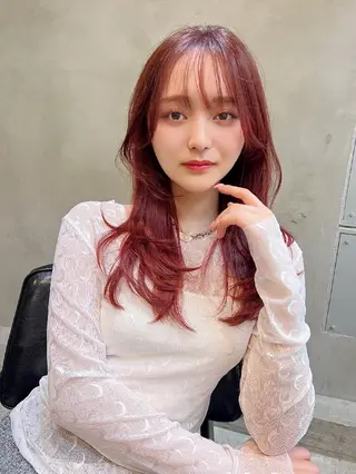 ロング カラー サイエンスアクア/艶 髪/レイヤー/清水のヘアスタイル