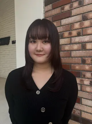 ミディアム 武田玲音/カラー モデル/堀江のヘアスタイル