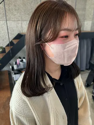 ミディアム カラー パーマ ヘアアレンジ 押切 響　のヘアスタイル