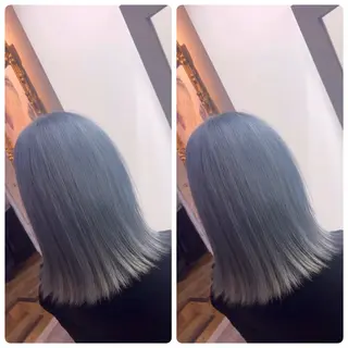 ミディアム 飯星慧斗 /ブリーチ、縮毛矯正のヘアスタイル