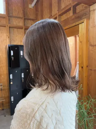 カラー まろみ暖色×ボブ ×chia🕯のヘアスタイル