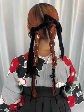 ロング カラー ヘアアレンジ arrow🖤 もえみのヘアスタイル