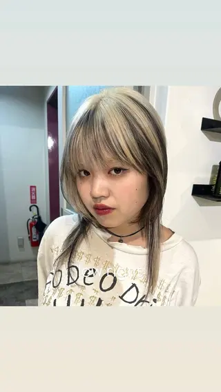 ロング カラー タマキ/似合わせ カット/Wカラーのヘアスタイル