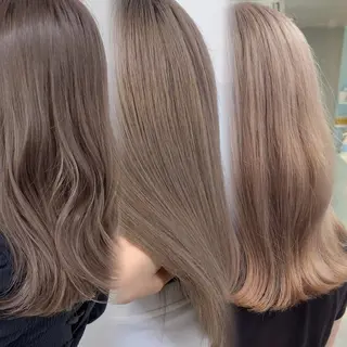 セミロング カラー 🥞ベージュ系カラー 【すずきりほ】🥞のヘアスタイル