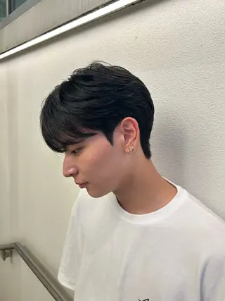 ミディアム メンズ 曲がる縮毛矯正 メンズ特化/鈴木美璃のヘアスタイル