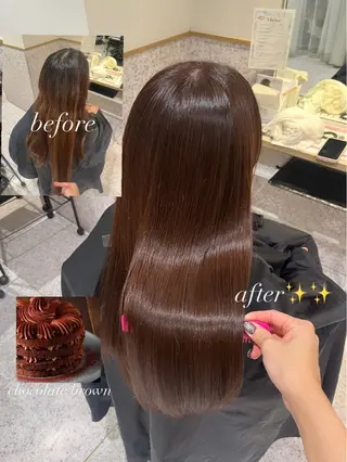 ロング カラー 髪質改善&艶カラー/ ほんだあみ (♡)のヘアスタイル