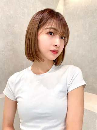 ミディアム ショート/ボブ/ 白髪ぼかし/しんやのヘアスタイル