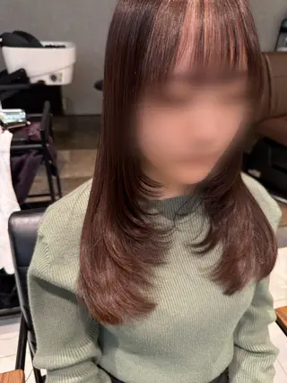 ロング 艶ブラウン/赤み消し /盛れる顔周りのヘアスタイル