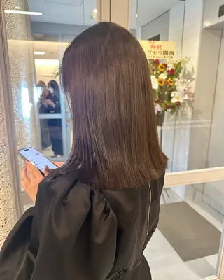 ミディアム カラー 杉本 沙羅のヘアスタイル