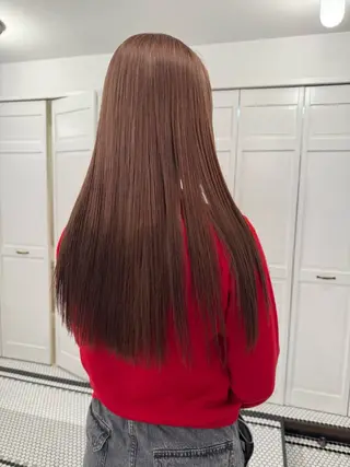 カラー ブリーチカラー🎀 韓国風/寺門美優のヘアスタイル