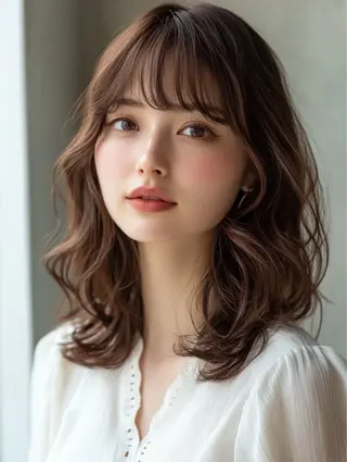 セミロング 銀座/カットモデル/ まつぱエク/ゆきなのヘアスタイル