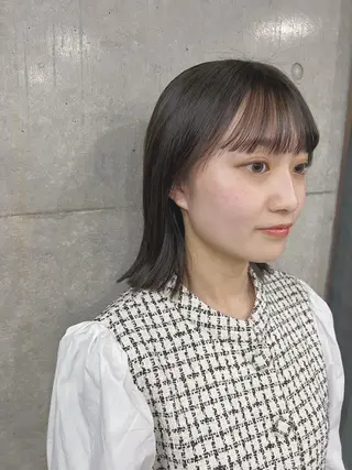 ミディアム カラー ボブパーマコテ巻き風 パーマNo1深江秀平のヘアスタイル