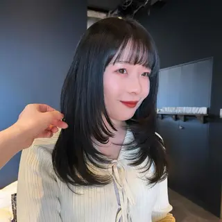 ロング カラー レイヤー/ボブ/透明 感カラー/佐藤奈由のヘアスタイル