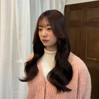 ロング カラー ゆうめ 透明感カラー /韓国風レイヤーのヘアスタイル