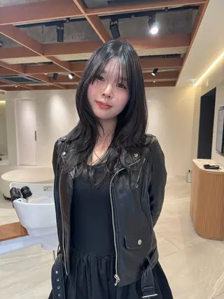 ロング カラー レイヤーカット ボブパーマNo.1のヘアスタイル